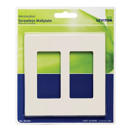 Leviton Leviton Decora Plus Almond 2 gang Polycarbonate Decorator Screwless Wall Plate 1 pk 80309-T